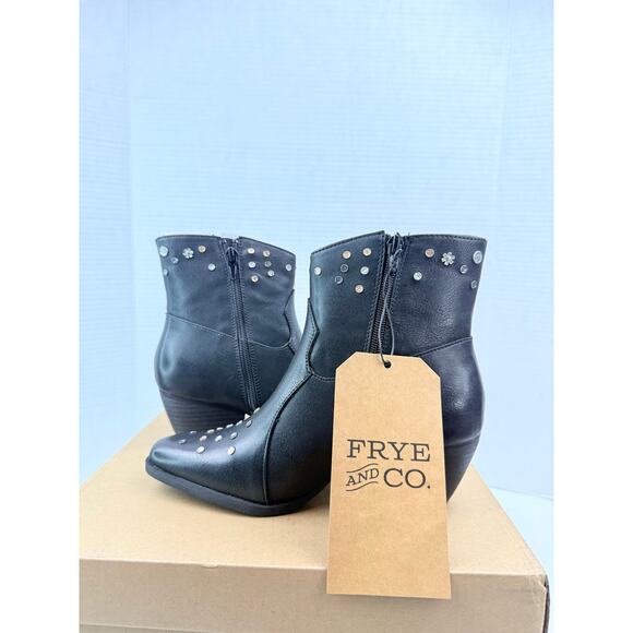 Frye And Co. Synclair Womens Size 6M Black Cowboy Ankle Boots Rhinestone Booties - Picture 11 of 12